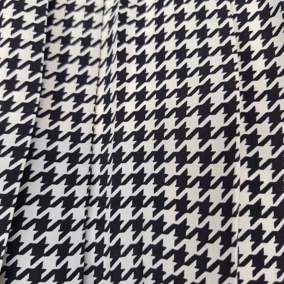 Vtg Silk Maxi Pleated Houndstooth Skirt 6 Geoffrey Alexander For Private Agenda - Picture 6 of 8